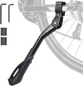 Aluminum Alloy Bicycle Kickstand - Adjustable, Rear Side/Center Mount for Adult Bikes 24-29 inch (Black)