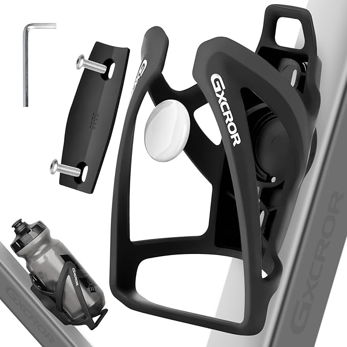 GXCROR AirTag Cage Bicycle Bottle Cage with Stealth Airtag Storage,Bike Water Bottle Holder,Water Bottle Holder for Bike,Durable,Bike Cup Holder for Most Bottle