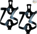 Libereco 2 Pack Lightweight Aluminum Alloy Bike Water Bottle Cage - Matte Finish, Universal Fit for Road Mountain Bicycles Cycling Accessories (Black (2 Pack))