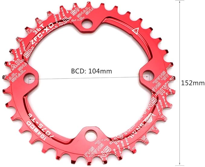 CYSKY 104 BCD Chainring 30T to 52T Narrow Wide Chainring with Sprocket Bolts for 1x Set-up Road Bike Mountain Bike BMX MTB Gravel Ebike