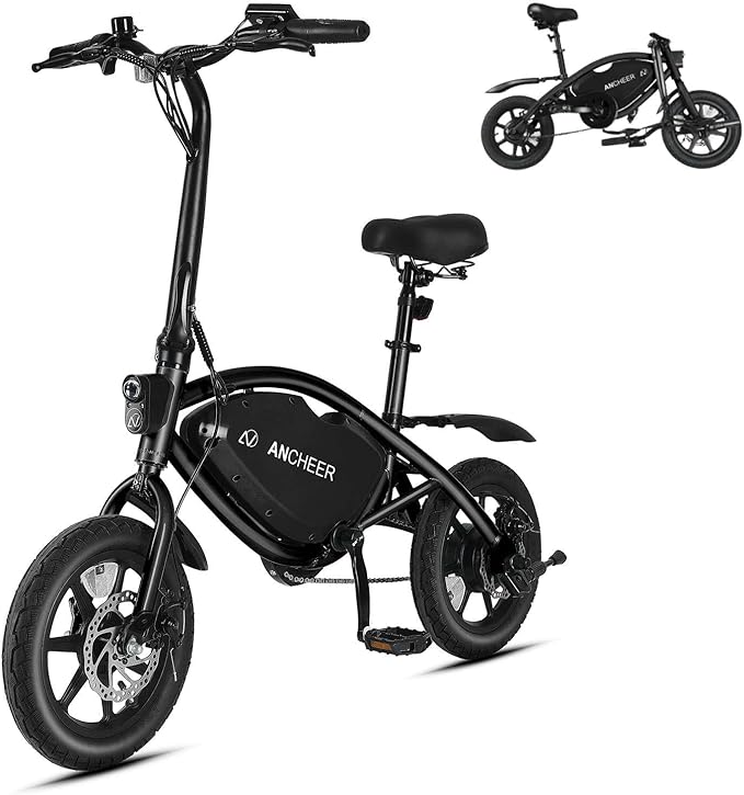 ANCHEER 14” Folding Electric Bike for Adults, 20MPH Ebike with 350W Motor[Peak 500W], 48V 374Wh Battery, Cruise Control, UL2849 Compliant Electric Bicycle, Compact Electric Mini Bike for Teens