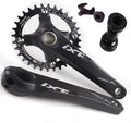BUCKLOS IXF 104 BCD 30-52T Mountain Bike Crankset -Hollow Integrated MTB 170mm Crank Set- Aluminum Alloy Bike Crankset with Narrow Wide Tooth Chainring Bottom Bracket Bolts (Black/Red)