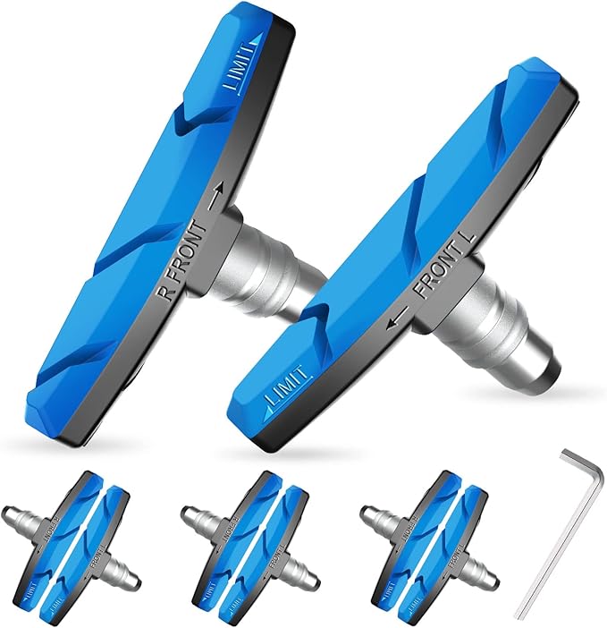 Bike Brake Pads Set, Alritz 3 Pairs Road Mountain Bicycle V-Brake Blocks Shoes with Hex Nut and Shims, No Noise No Skid, 70mm, for Front and Back Wheel