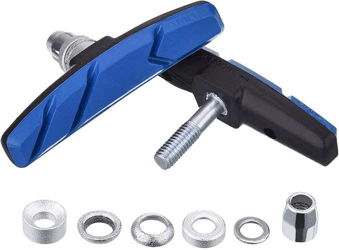 Hotop 4 Pairs Bike Brake Pads Mountain Bike Brake Pads with Hex Nuts and Spacers v Bicycle Brake Blocks Set, 70 mm