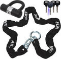 AKM Anti-Theft Motorcycle Chain Lock 180cm/6ft Heavy Duty Bike Chain Lock Durable 12mm Thick Security Bicycle Chain Lock with 4Keys 16mm U Lock Disc Lock for Motorcycles,Containers,Trailers,ATV