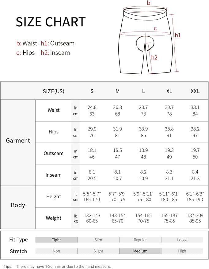 BERGRISAR Men's Cycling Shorts 4D Padded Bike Shorts Biking Bicycle Shorts with Pockets