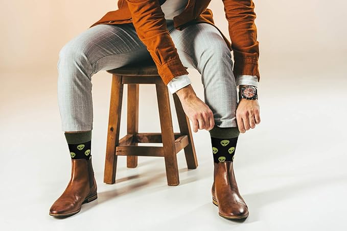 Real Sic Fun Socks for Men and Women - Cozy Cotton Dress Socks with Colorful Designs - Cool, Casual, Wacky Patterned