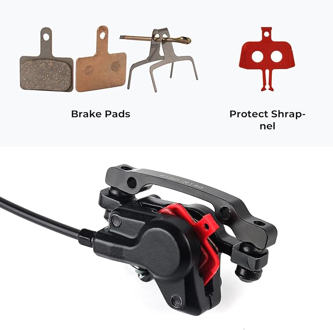 BOLANY Disc Brake Sets Oil Hydraulic MTB Bike Aluminum Alloy Front 800mm Rear 1400mm Brake Levers with is/PM Adapter Fit MTB Fat Bike E-Bike Road Bike