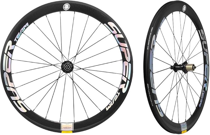Superteam Carbon Fiber Road Bike Wheels 700C Clincher Wheelset 50mm Matte 23 Width