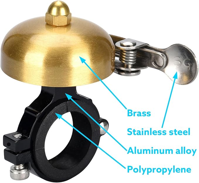 Bike Bell Brass Mini, Clearer Louder Longer Sustained Purer Tone