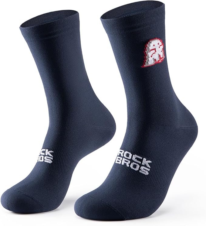 ROCKBROS Aerodynamic Cycling Socks with Wear-resistant Heel, VNS Halloween Series Breathable Athletic Crew Socks, 2 & 3-Pack