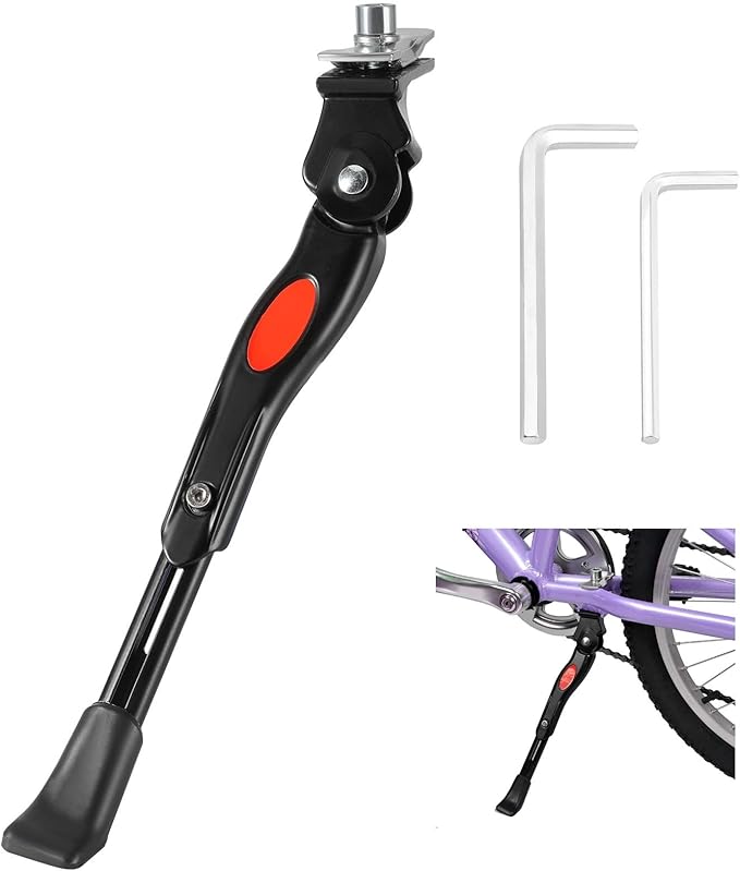 Adjustable Bike Kickstand for Kids 16-20 Inch Bicycles - Rustproof Aluminum Alloy with Anti-Slip Foot, Easy Installation, Durable Bicycle Stand