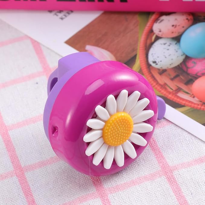 Rosy Chrysanthemum Flower Bike Bell for Girls - Crisp Clear Sound Bike Horn, Cute Toddler Bicycle Bell Attachment for Kids Tricycle Balance Bicycle