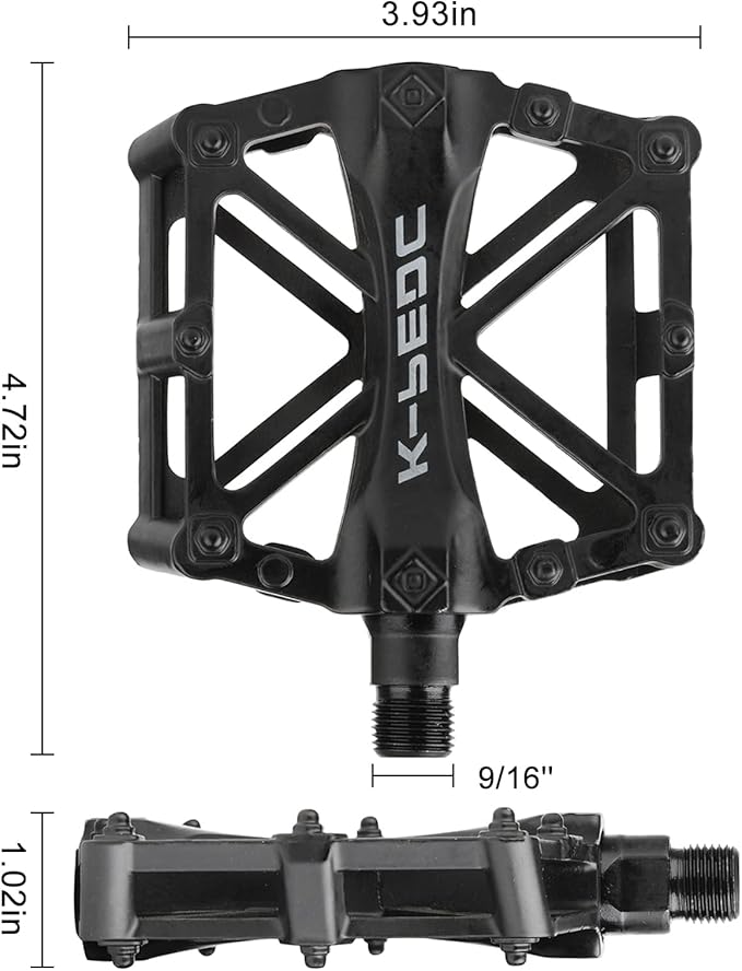 TXJ Sports Bike Pedals 9/16" Bicycle Pedals Mountain Bike, Aluminium Lightweight Platform Pedals for BMX MTB Road Bikes