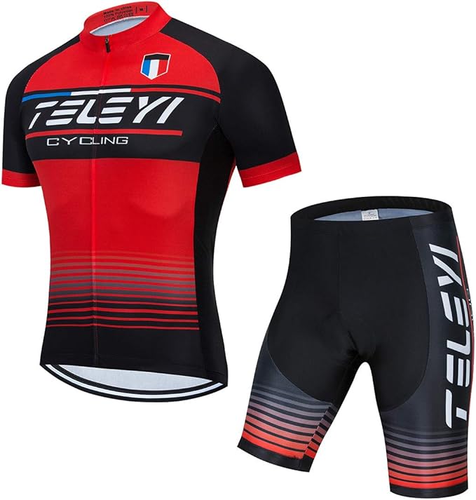 Men's Cycling Jersey Set, Summer Mountain Bike Clothing Short Sleeved Riding Jerseys