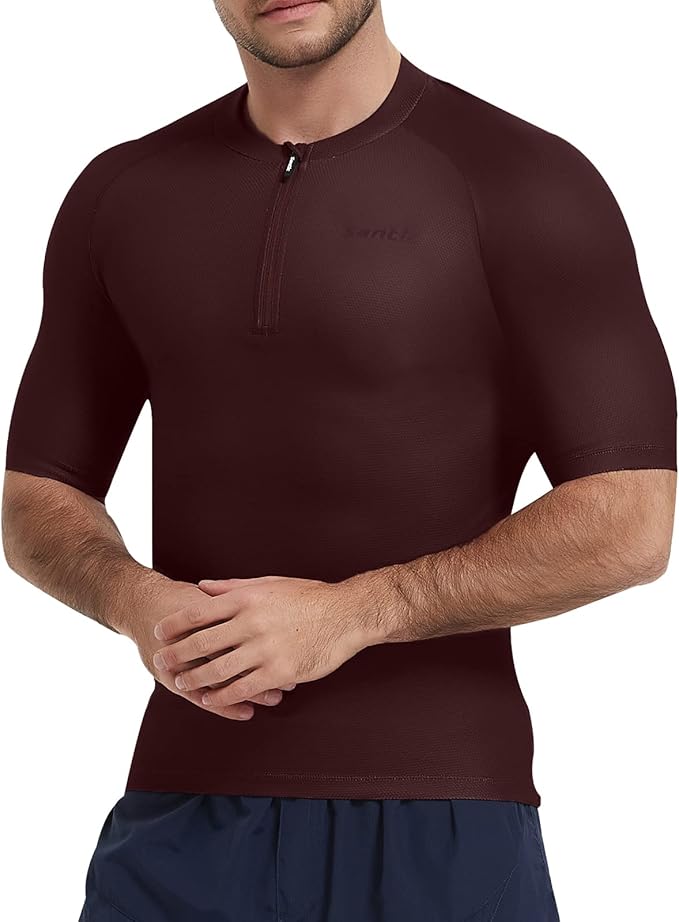 Santic Men’s Cycling Jersey Short Sleeve Bike Shirts for Men Bicycle Jacket with Pockets Breathable & Quick Dry Yorkson