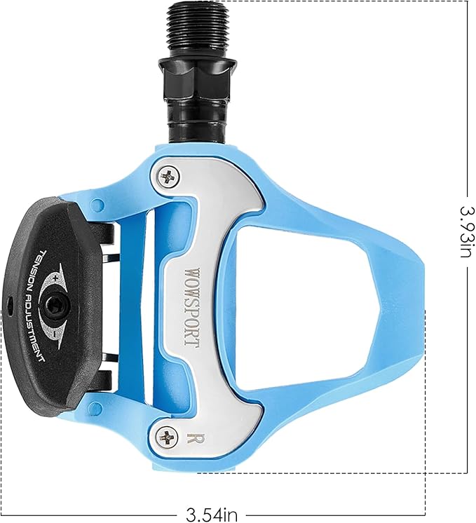WOWSPORT Look Keo Road Bike Pedals - Lightweight Clipless Pedals with Sealed Bearings & Nylon/Carbon Body | 9/16″ Spindle, Compatible with Look Keo Cleats for Indoor & Road Cycling