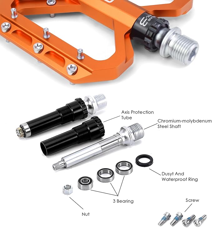 Bike Pedals 9/16" Lightweight Non-Slip Bicycle Platform Pedals - Fits Most Adult Bikes & Mountain Bikes &MTB, Road Bikes and Slip-Resistant Design