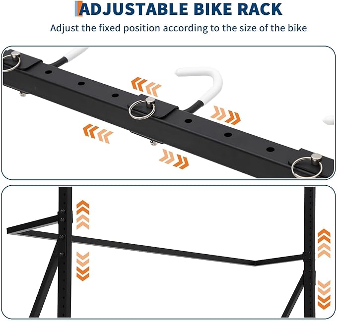 PeakPursuit Freestanding Bike Storage Rack for 5 Bikes, Heavy Duty 300LBS Vertical Bike Stand, Adjustable Height, Space Saving, Indoor/Outdoor Vertical Garage Bicycle Organizer