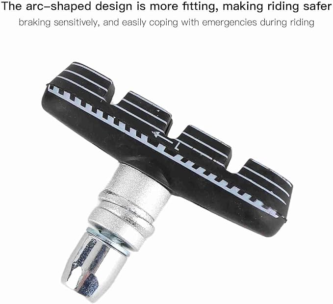 Bike Brakes Pads Set Bicycle V Brake Pads for Mountain and Road Bike, No Noise, No Skid, Folding Bicycle Brake Blocks Kit for Front and Rear Wheels 1 Pair