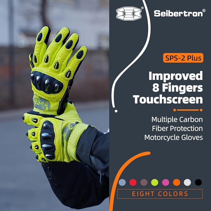 Seibertron SPS Series Touchscreen Motorcycle Motocross BMX ATV MTB Bicycle Cycling Full or Half Finger Gloves Adult and Youth