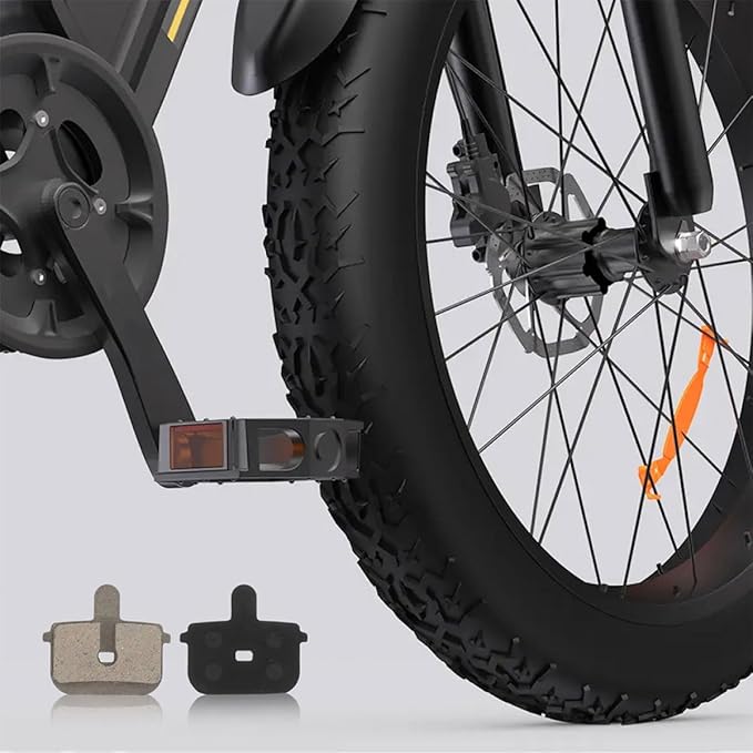 Garneck 5 Pairs Universal Bicycle Disc Brake Pads for Mountain Bike and E-Bike, Semi-Metallic Hydraulic Brake Pads Replacement Set for Electric Scooters and Cycling Trail Use