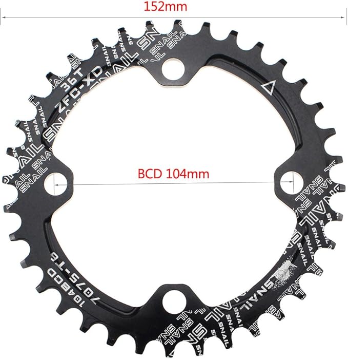 CYSKY 104 BCD Chainring 30T to 52T Narrow Wide Chainring with Sprocket Bolts for 1x Set-up Road Bike Mountain Bike BMX MTB Gravel Ebike