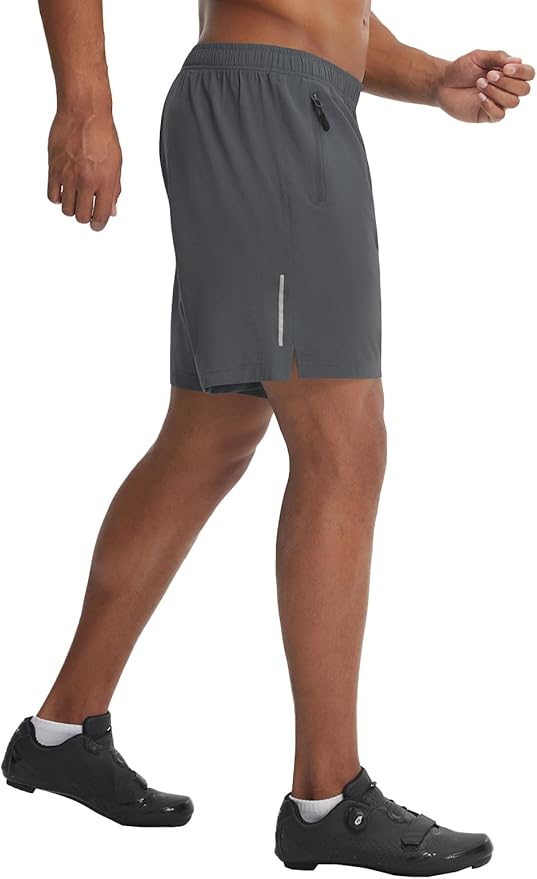 baleaf Men's 7" Mountain Bike Shorts 4D Padded Loose-fit MTB Cycling Riding Bicycle Biker Short Zipper Pockets