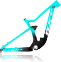29er Full Suspension Mountain Bike Frame 16/17/19/21inch Carbon Disc Brake Bike Frame XC Soft Tail Enduro Frame Thru-Axle 12 * 142MM/Quick Release 9 * 135MM Travel 100mm(Cyan,29 * 19")