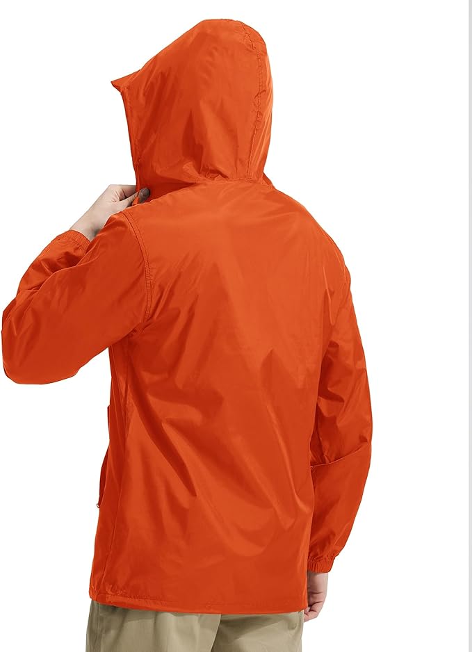 SWISSWELL Mens Rain Jacket & Coats Packable Lightweight Waterproof Windbreaker Hooded for Golf Cycling Hiking