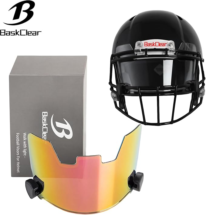 Football Visor Helmet Clear Visor, Scratch Resistant, UV Block, Anti-Fog, Anti-Cracking. Fits Youth and Adult Football Helmets.