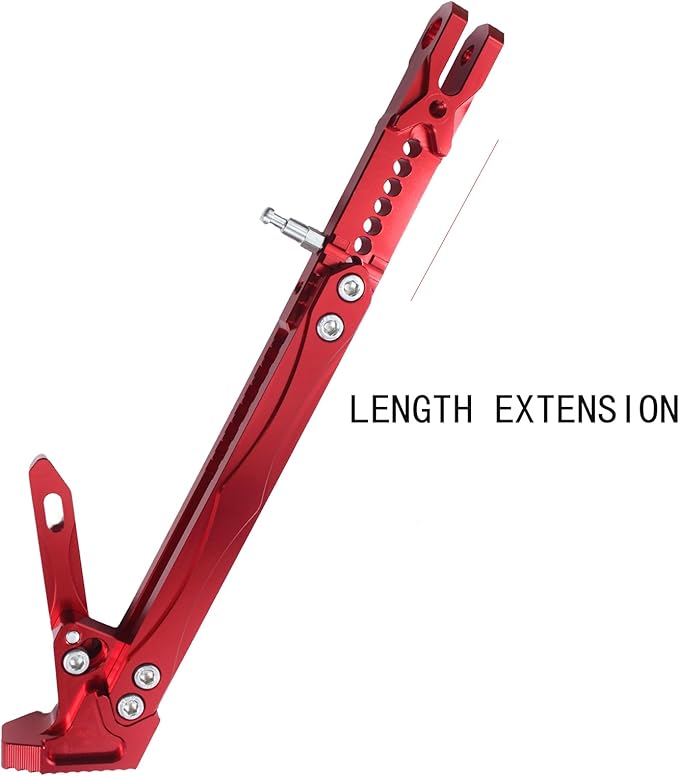 Universal Motorcycle Kickstand Adjustable Foot Side Support Parking Kickstand for Electric Motorbike Parking Foot Side Support Stand (Red 260-300)