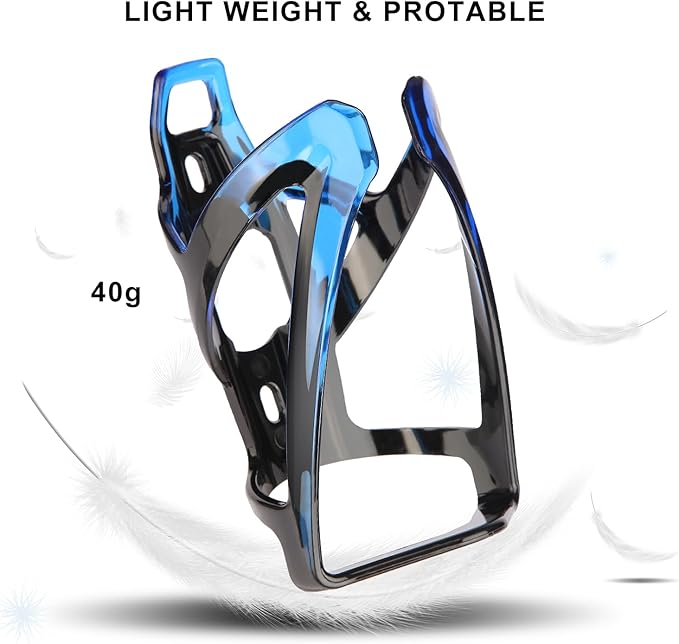 Bike Water Bottle Holder with Screws Lightweight Cycling Bicycle Water Bottle Holder for Road, Mountain Bike (Black Blue)
