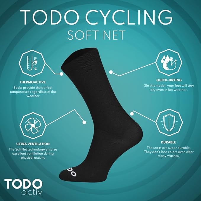 TODO PRO Cycling Socks - Breathable Bike Socks for Men and Women