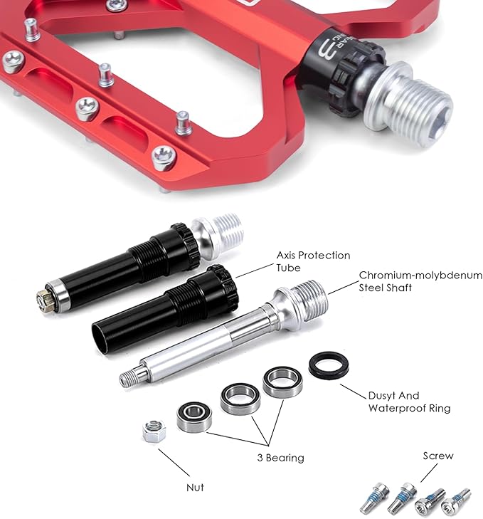 Bike Pedals 9/16" Lightweight Non-Slip Bicycle Platform Pedals - Fits Most Adult Bikes & Mountain Bikes &MTB, Road Bikes and Slip-Resistant Design