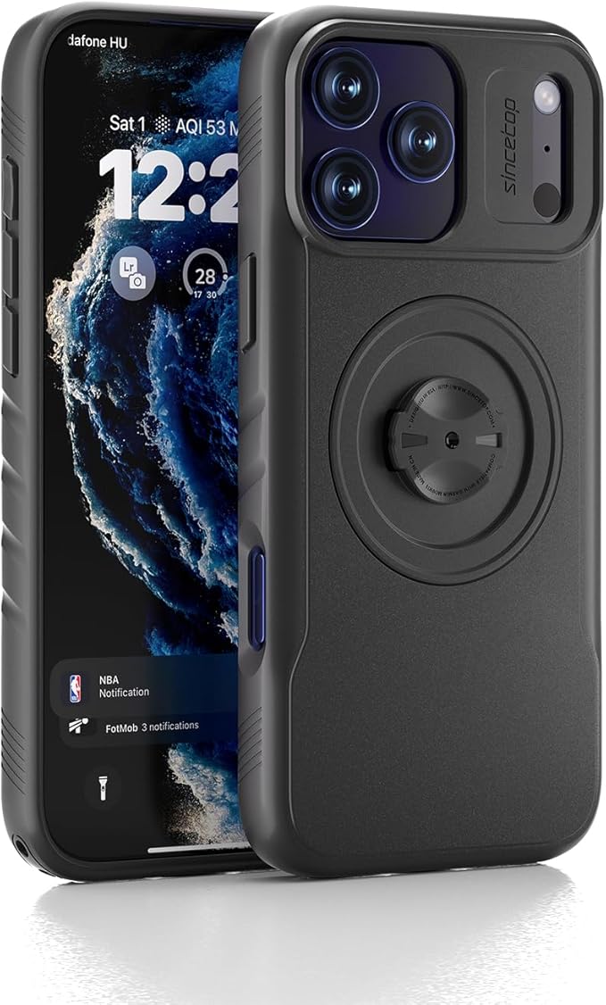 Bike Phone Case for iPhone 17 Pro Max– Shockproof & Slim with Built-in Lock, Compatible with Garmin-Style Mounts, Quick-Release for Road & MTB Cycling