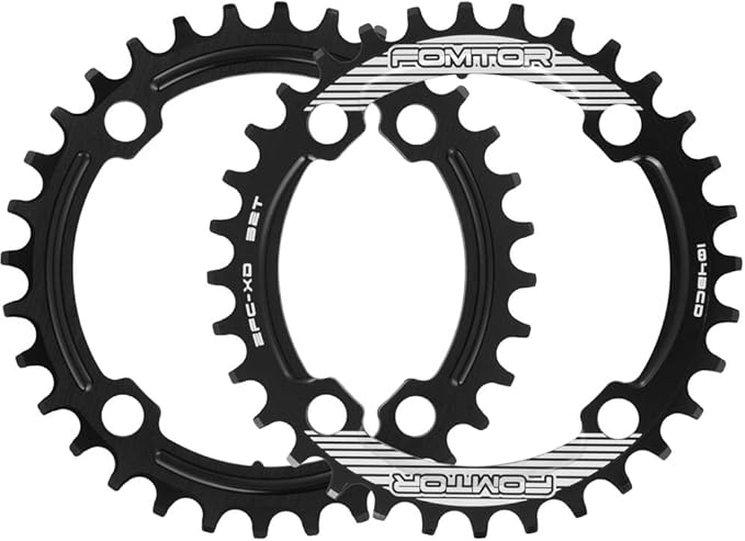 FOMTOR 104 BCD Chainring (30-52T) 7-12 Speed Compatible CNC 7075 Aluminum Narrow Wide Tooth Round Oval Chainrings for MTB/Road Bike Ebike Chainwheel Black/Red