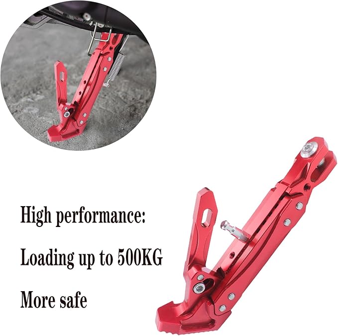 Universal CNC Aluminum Alloy High Quality Motorcycle Adjustable Kickstand Accessories Motor Scooter Modified Tripod Holder Kickstand Foot Side Support Stand Motor Motorbike Dit Pit Bike