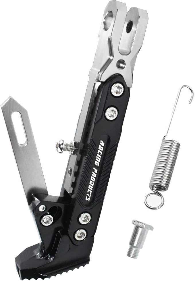Universal Motorcycle Kickstand Accessories Motor Scooter Modified CNC Aluminum Alloy Adjustable Tripod Holder Kickstand Foot Side Support Stand Motor Scooter Motorbike Motocross Dit Pit Bike