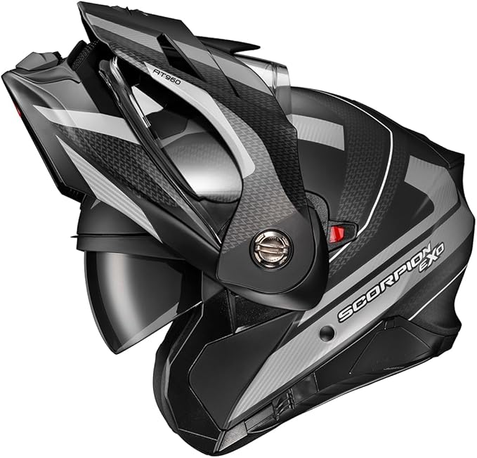 ScorpionEXO AT960 Modular Adventure Street Motorcycle Helmet with Bluetooth Ready Speaker Pockets DOT ECE Approved Hicks (Phantom - Small)