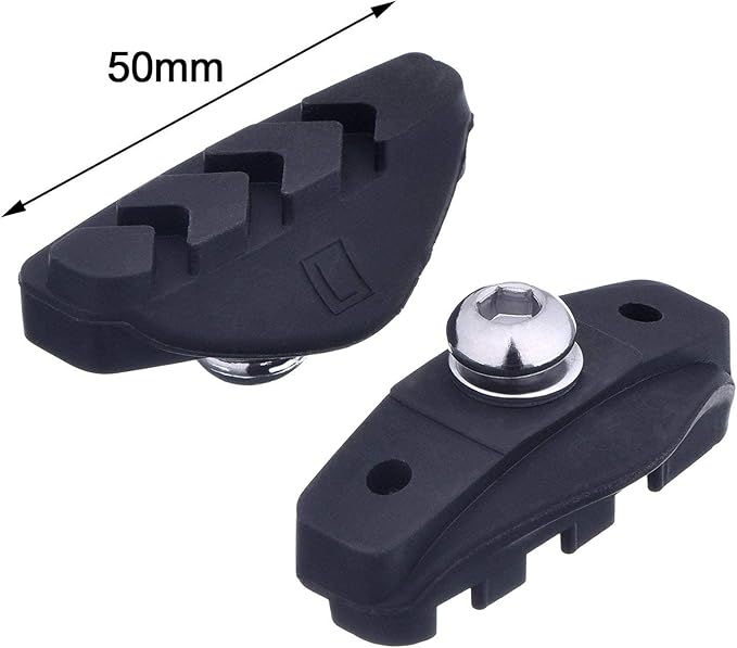 Pangda 4 Pairs Road Bike Brake Pads Bike 50 mm with Professional Installation Tool Caliper Brake Blocks Nut and Spacer for Road Bicycle
