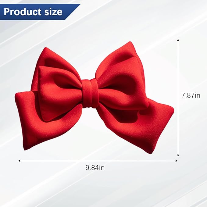 Motorbike Helmet Decor, Cute Fashion Large Bowknot Motorcycle Helmet Ornament, Automotive Exterior Rear Bumper Decoration for Girls Women, Universal for Truck Motorcycle Sedan (Red)