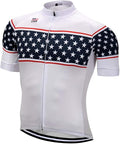 JPOJPO USA Cycling Jersey Men Short Sleeve Bike Shirts Biking Jersey Summer American Bicycle Tops with 3 Pockets Reflective