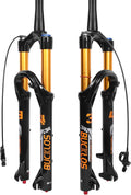 BUCKLOS 26/27.5/29 inch Travel 140mm MTB Air Suspension Fork, Rebound Adjustment 34mm Stanchions 1-1/8" Threadless Straight/Tapered 9*100mm QR Manual/Remote Lockout XC AM Mountain Bicycle Front Forks
