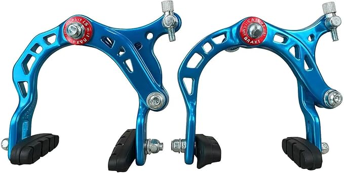 1 Pair C-Brake Brake Arm Set – Front & Rear Side Pull Rim Brakes with 50mm Pads, 110mm Arm – Electroplated Aluminum Alloy