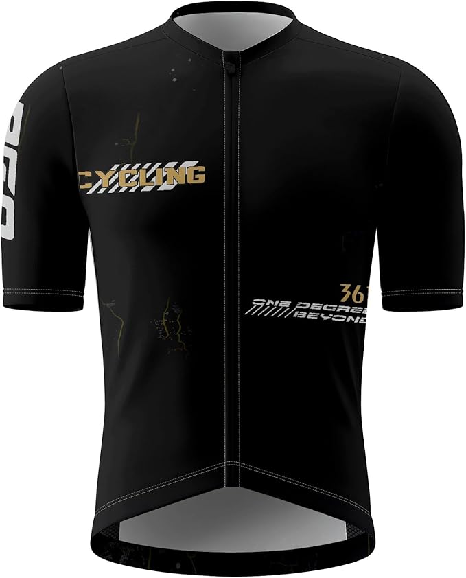 Men's Cycling Jersey Short Sleeve Breathable Quick Dry Bike Shirt Lightweight MTB Road Bicycle Jersey Full Zip 3 Rear Pockets
