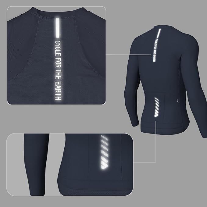 Lo.gas Cycling Jersey Men Short Sleeve, Road Bike Jerseys Full Zipper with Pockets, Bicycle Clothing Breathable Quick Dry