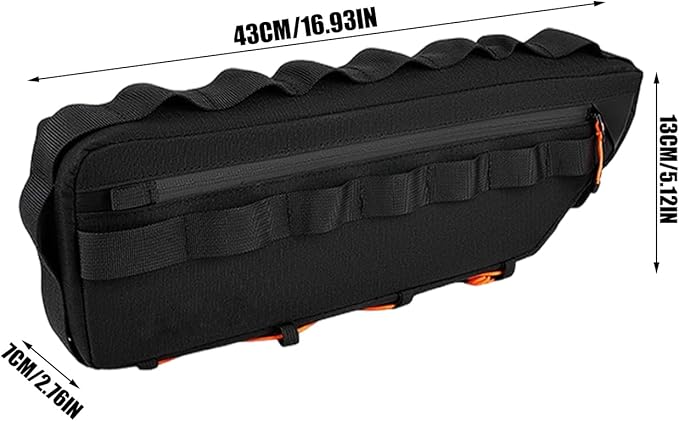 Bike Pouch Waterproof Top Tube Bag - Cycling Storage Organizer | Polyester Bicycle Frame Bag for Mountain Road Bikes Hiking Commuting Outdoor Adventure Gear Holder