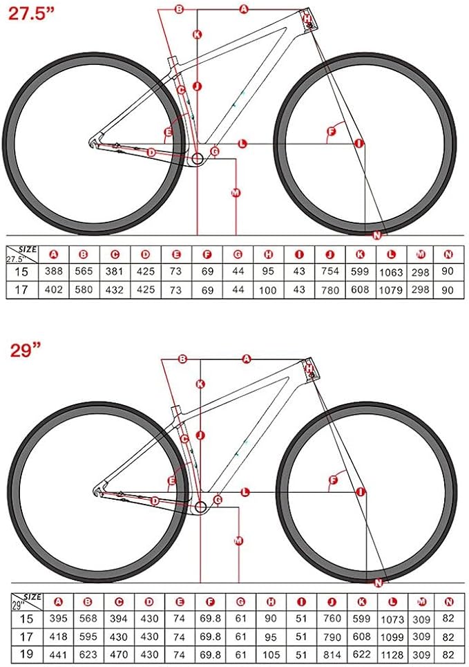 TUJISEK 27.5 29er Mountain Bikes Frame Carbon Fiber 15''/17''/19'' Mountain Bikes Frame QR 5 * 135mm Disc Brake XC Frame Full Colour Change Internal Routing