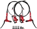 E-Bike Hydraulic Disc Brake Set, 2-PIN 2-Pistons Electric Power-Off Hydraulic Brakes Set, Left Front 950mm Right Rear 1880mm Pre-Bled with Mineral Oil Brakes Kit for eBike, MTB, Scooters
